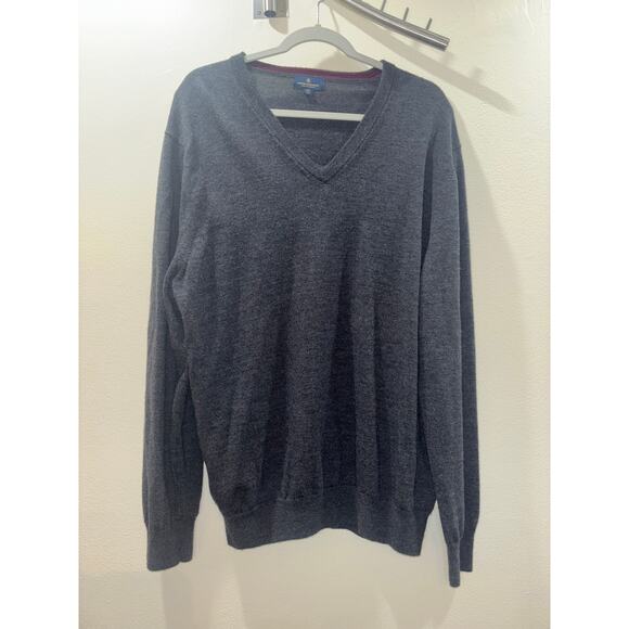 Brooks Brothers Extra Fine Merino Wool Sweater – XXL Gray V-Neck - Picture 7 of 14